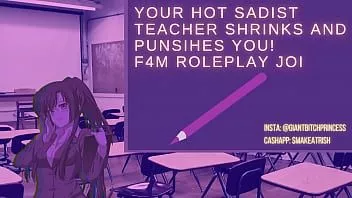 Reproducir (solo audio) ¡la profesora sádica te encoge y hace que te corras para ella! f4m giganta pies juego de rol joi
